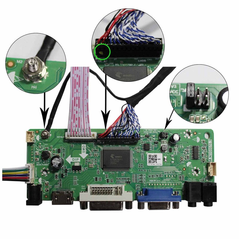 VSDISPLAY DVI VGA Audio LCD Controller Board for 17" 17 inch M170ETN01 1 WYD170SKD 01 LVDS 30 PIN LCD Display, for Mod Machine (m170etn011 m170etn01.1 M170QGBN30-01B CD170A54-01) - Image 4
